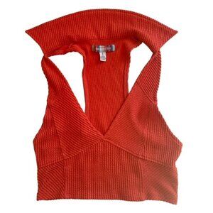 URBAN OUTFITTERS Textured Collared Crop Top - Size Small